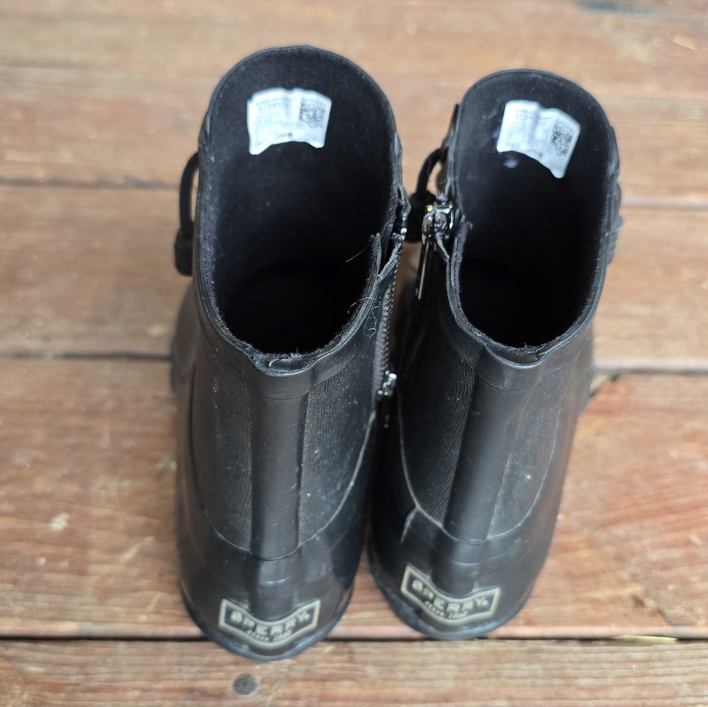 Sperry Womens Black Rubbberized Sider       Size 6.5 STS82032 - Picture 3 of 10